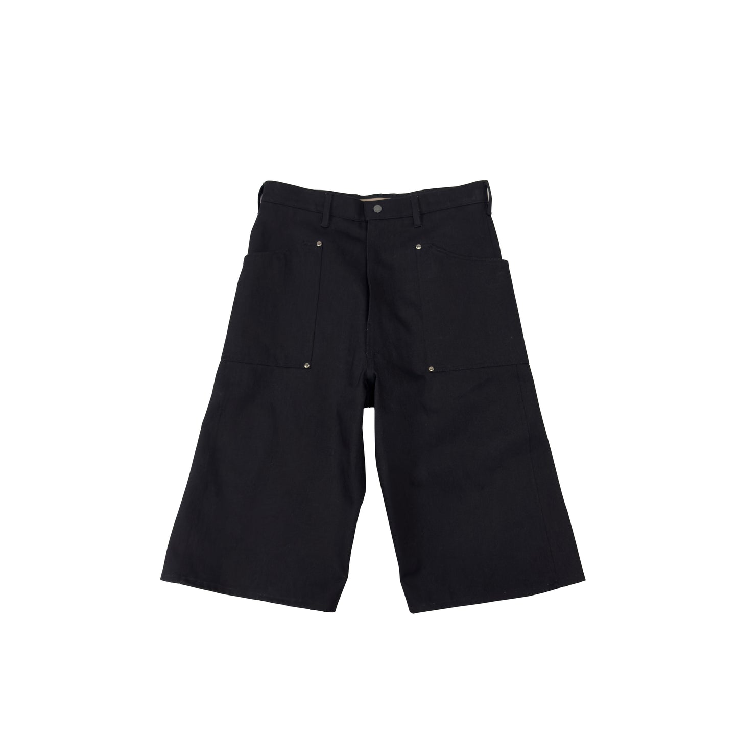 Black denim shorts